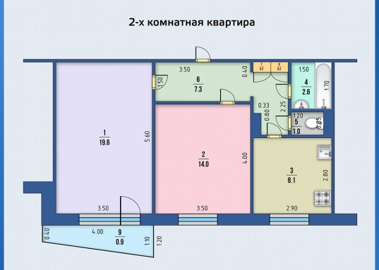 Ленинградский проект квартиры 3 комнатной квартиры