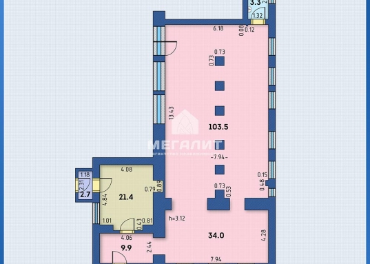 Адрес: ул. Восстания, дом 92, Общая площадь: 174,8 м<sup>2</sup>, Район: Московский