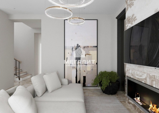 Ваши дети играют на свежем воздухе, а вечерами вся семья собирается у камина или на уютной террасе, обсуждая важные и простые радости.</strong><br /><br /><p> А еще в вашем поселке — особенная энергия природы:</p><ul><li>Оборудованный пляж, где можно с утра загорать и плескаться в воде — маленький отпуск прямо у дома.</li><li>Волейбольные и футбольные площадки для семейных игр и забав.</li><li>Детская площадка, где дети мечтает о новых приключениях.</li><li>Озеро и живописные прогулочные зоны вдоль реки Меша — для романтических прогулок, тихих летних вечеров или семейных посиделок под звездным небом.</li><li>Дом находится в бизнес части поселка. </li><li>Все дороги асфальтированы</li></ul><br /><p><strong>Техническое описание:</strong></p><ul><li>Ленточный фундамент на сваях</li><li>Наружные стены из керамического блока 380 мм, утеплитель 50 мм под штукатурку.